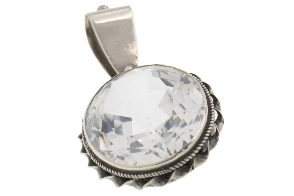Antique Silver Rock Crystal Pendant, 20.00ct