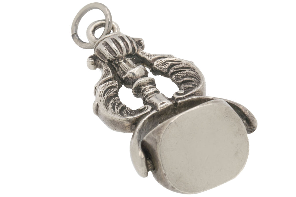 Rare Georgian Silver Swivel Fob Pendant with Family Crests
