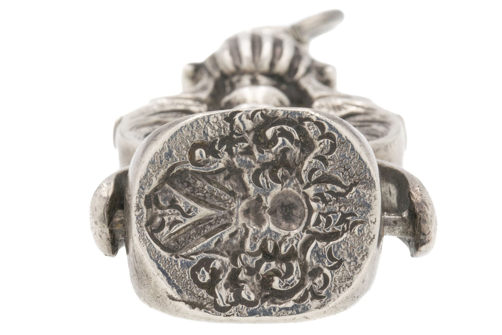 Rare Georgian Silver Swivel Fob Pendant with Family Crests
