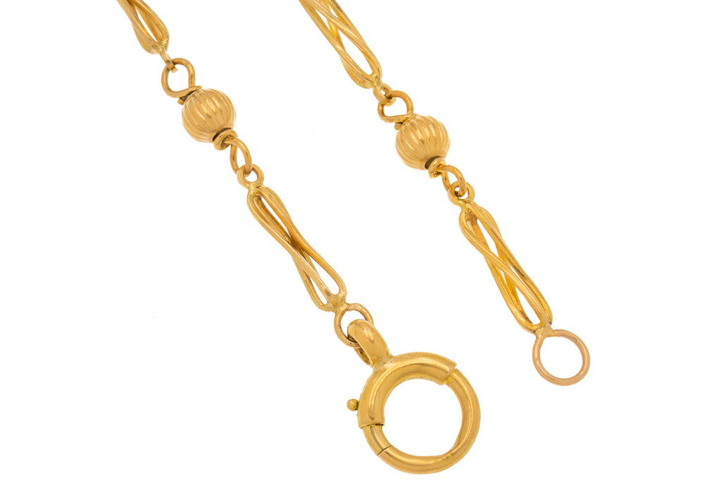 26" 9ct Gold Fancy Link Chain with Bolt-Ring, 18.3g
