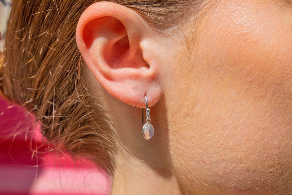 Edwardian Silver Moonstone Earrings, 2.10ct