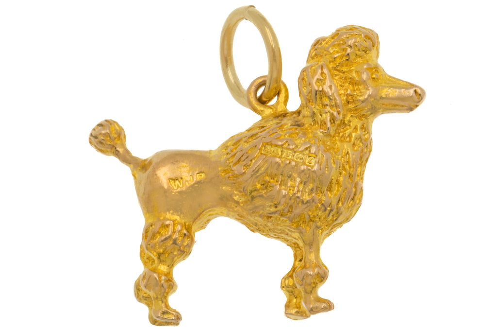 Solid 9ct Gold Poodle Dog Pendant