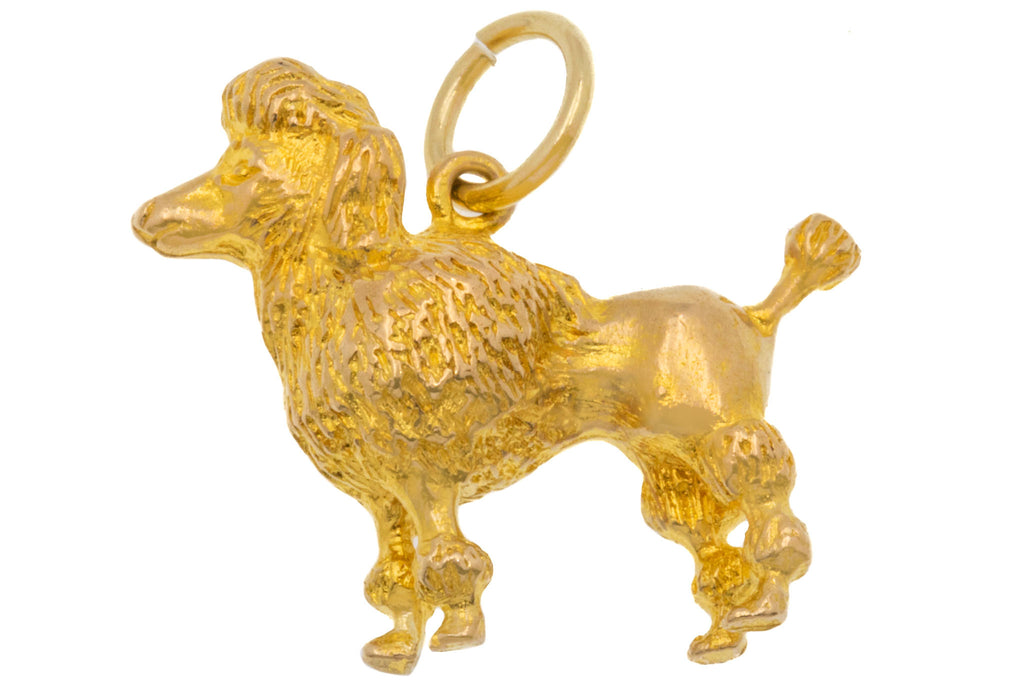 Solid 9ct Gold Poodle Dog Pendant