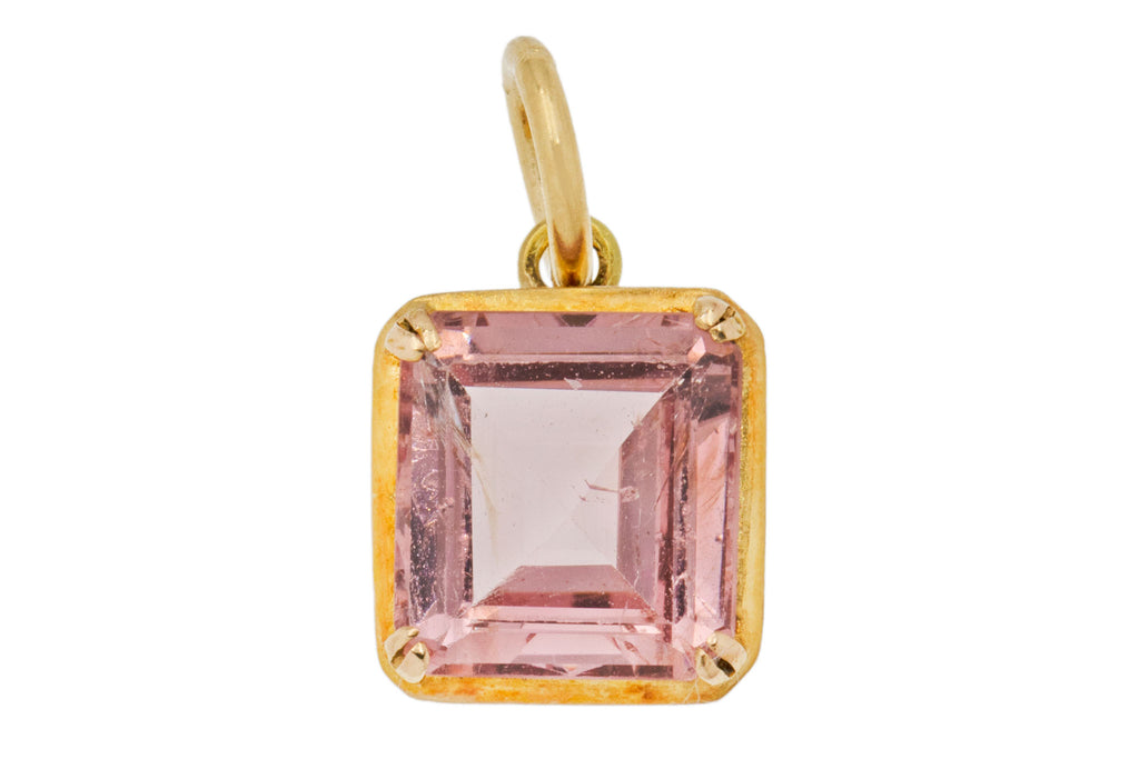 18ct Gold Peach Synthetic Spinel Charm