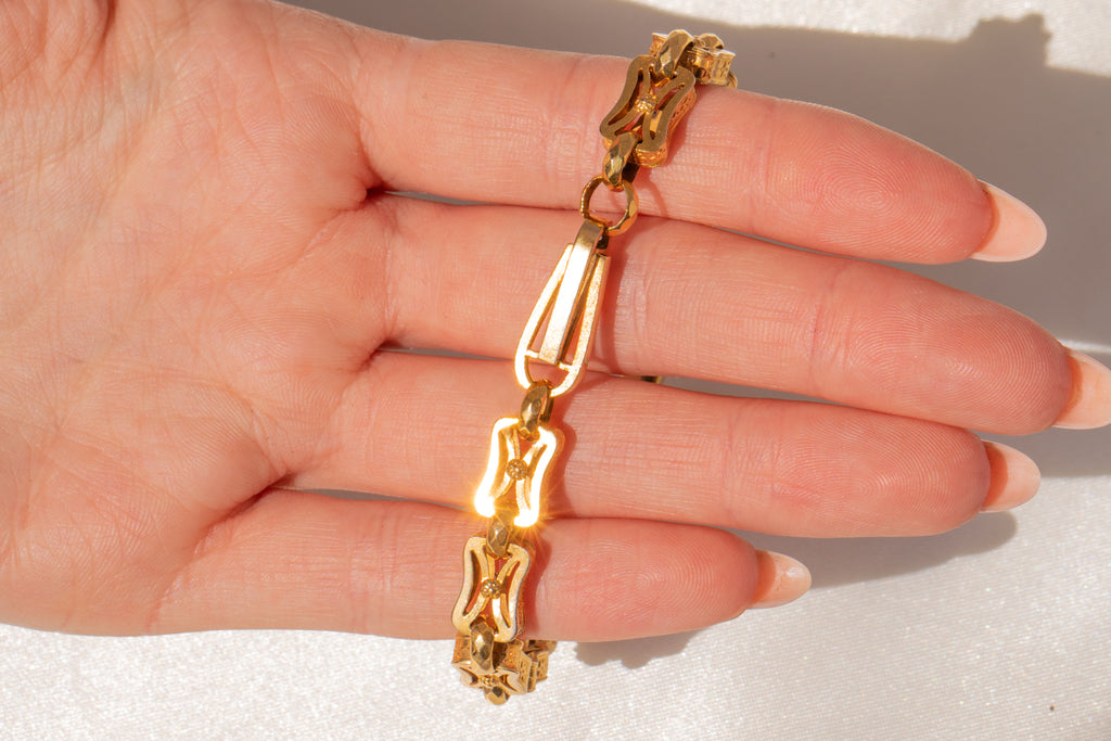 Antique 9ct Gold Fancy Bracelet