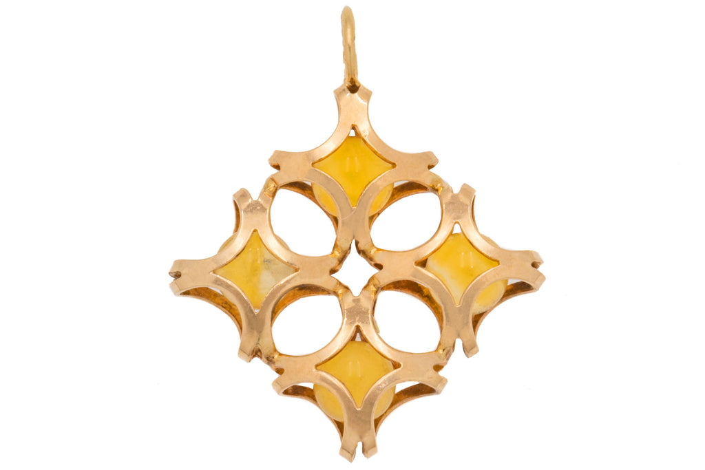 9ct Gold Citrine Maltese Cross Pendant, Kupittaan Kulta