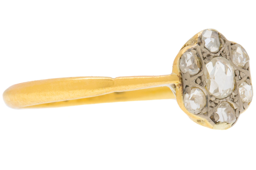 Edwardian 18ct Gold Rose-Cut Diamond Cluster Ring, 0.28ct