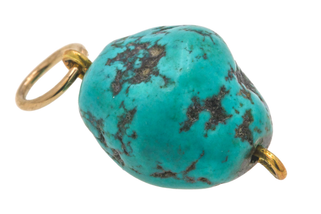 Antique 9ct Gold Turquoise Charm