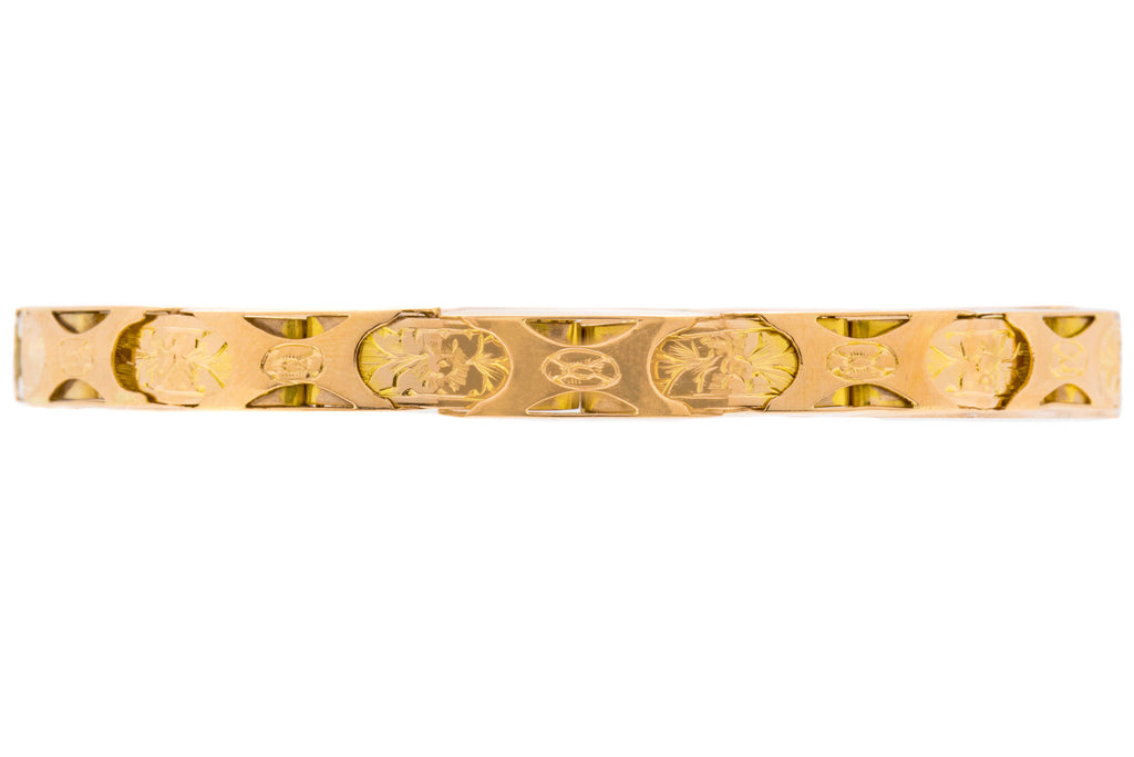 Art Deco 9ct Gold Orange Blossom Expandable Bracelet, 14g