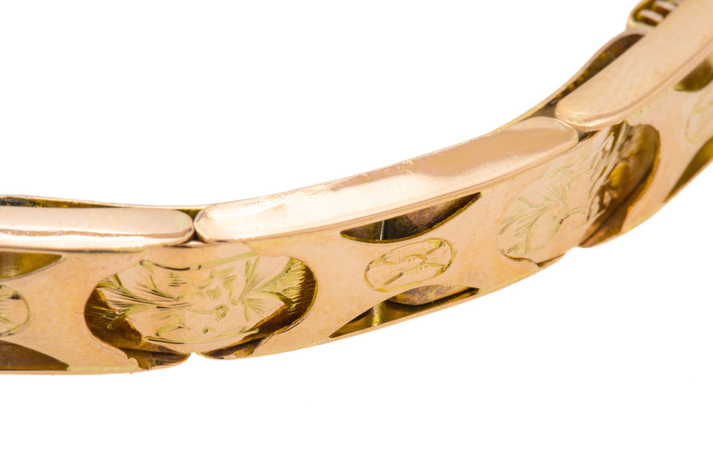 Art Deco 9ct Gold Orange Blossom Expandable Bracelet, 14g