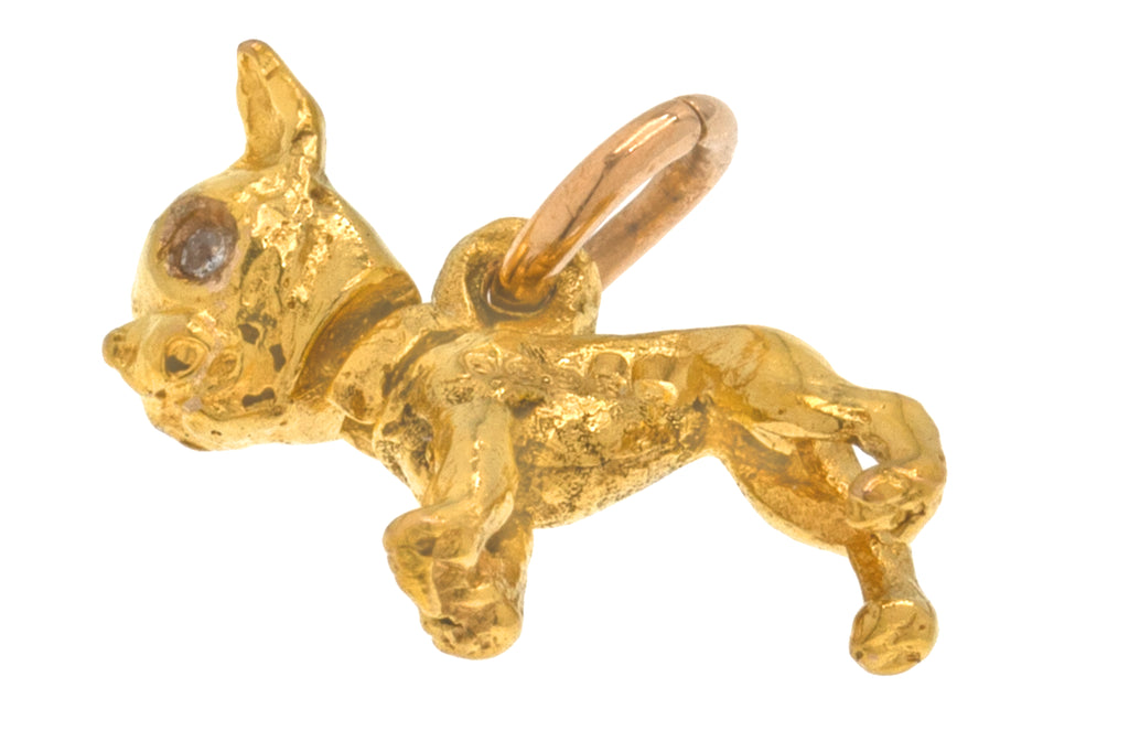 9ct Gold Diamond French Bulldog / Chihuahua Charm