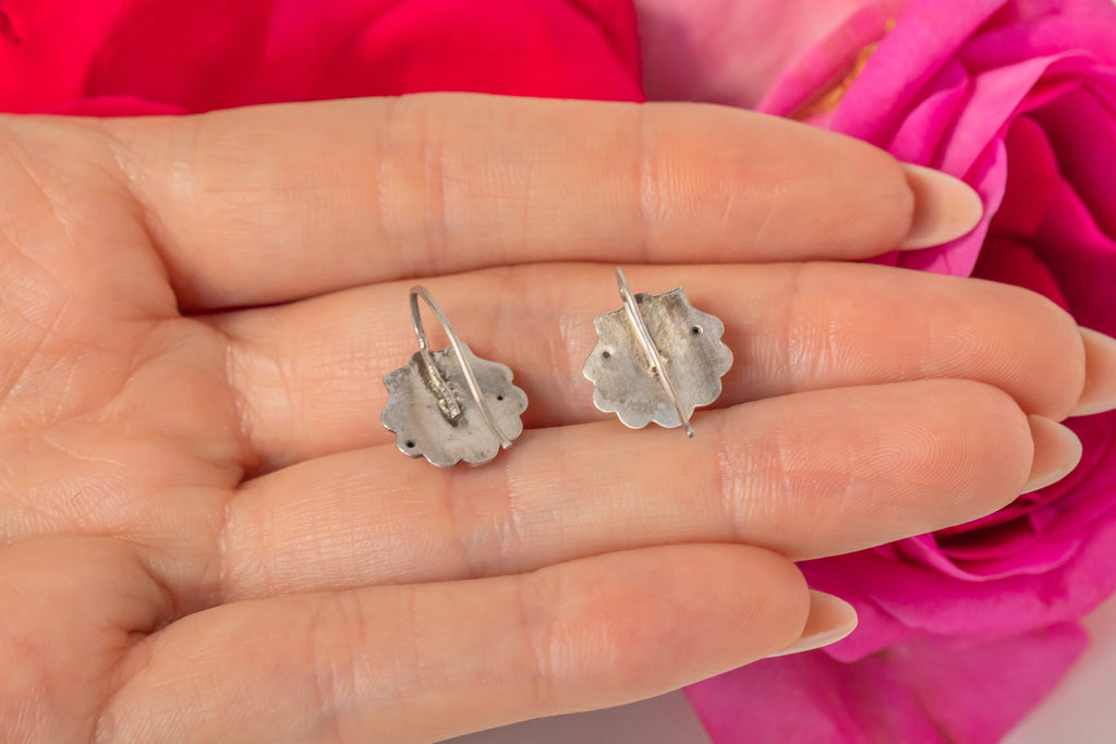 Antique Sterling Silver Shell Earrings