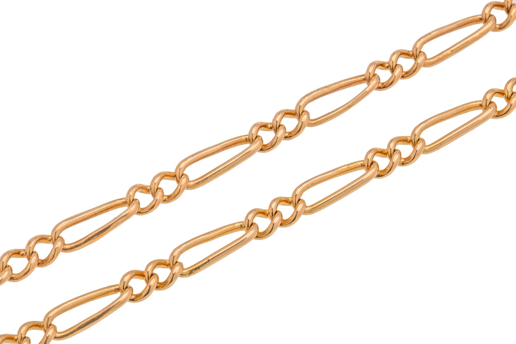 17.5" Antique 14ct Gold Figaro Chain