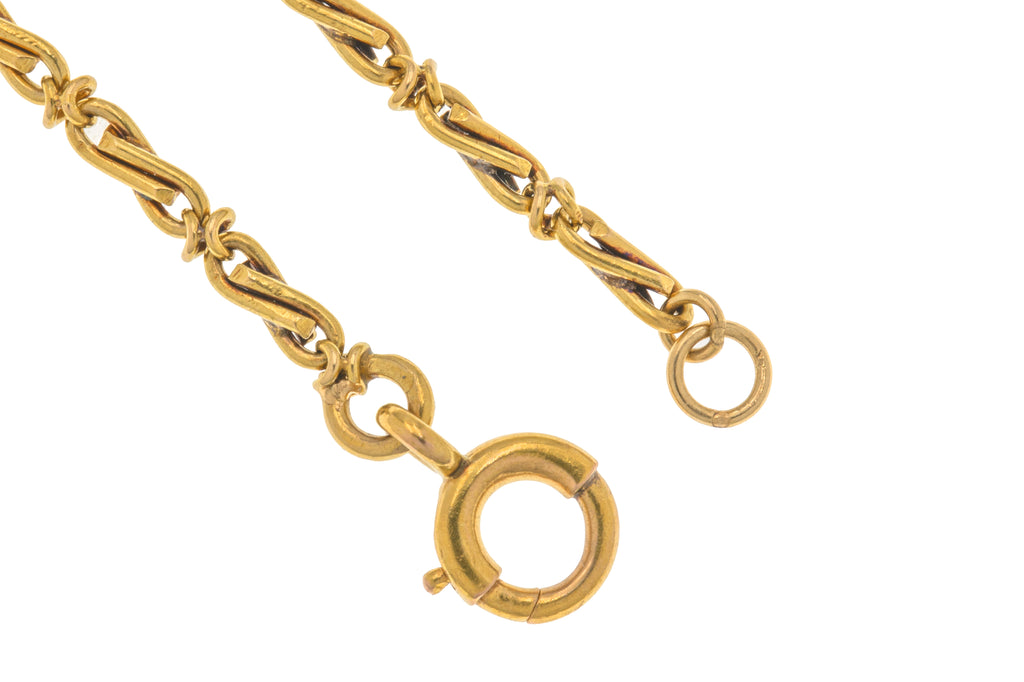 18" Antique French 18ct Gold Fancy Chain