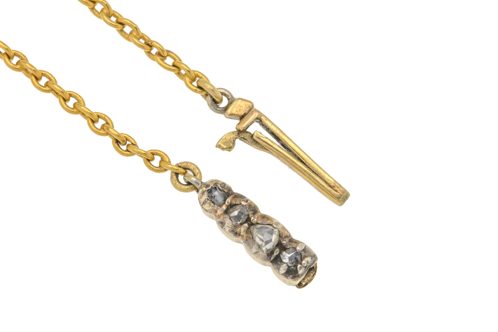 Victorian 18ct Gold Rose-Cut Diamond Necklace, 0.70ct