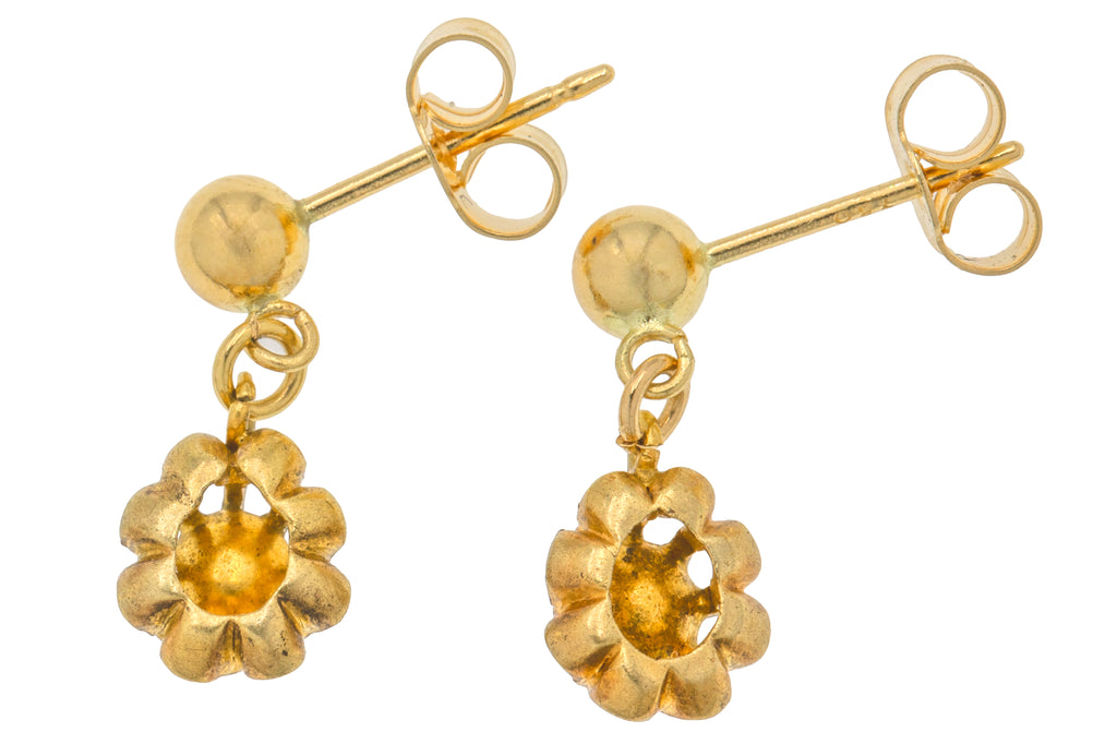 Victorian 18ct Gold Rose-Cut Diamond Earrings