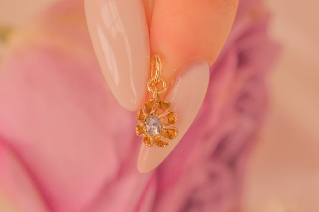 Antique 18ct Gold Rose-Cut Diamond Charm, 0.20ct