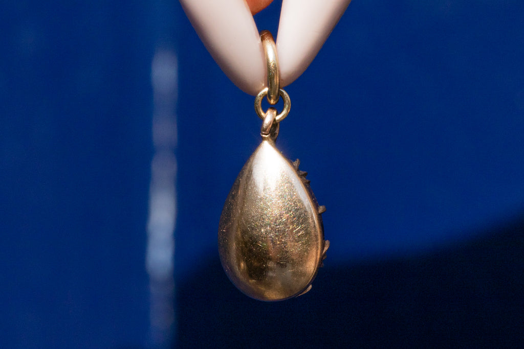 Georgian 9ct Gold Foiled Garnet Pear-Shaped Charm, 2.20ct