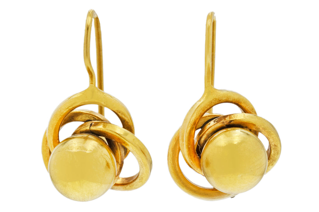 Antique 15ct Gold Lovers Knot Earrings