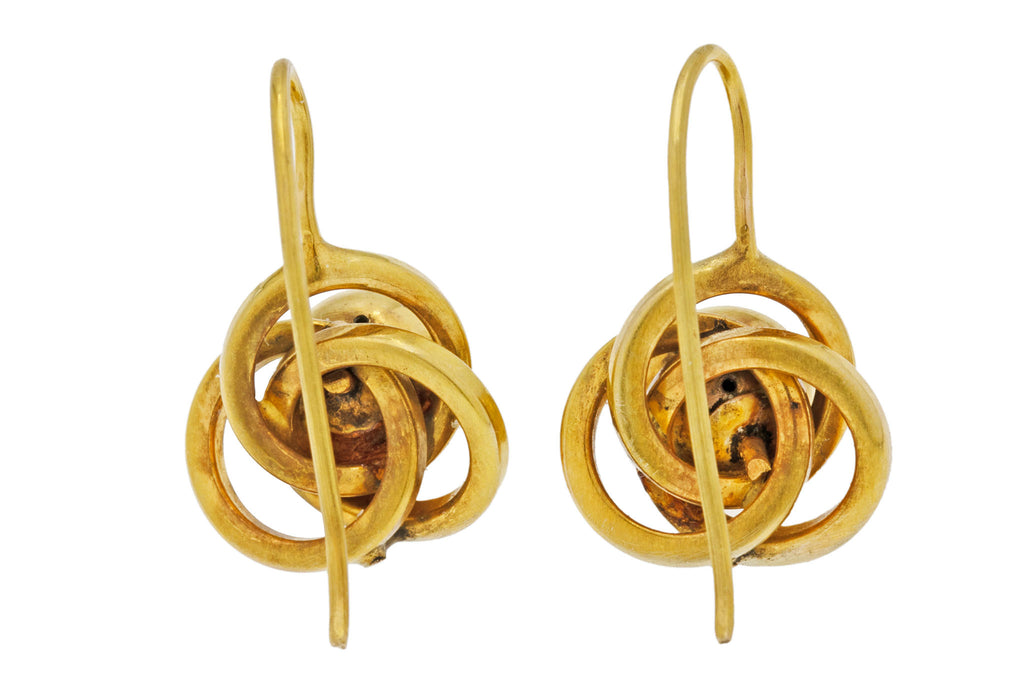 Antique 15ct Gold Lovers Knot Earrings