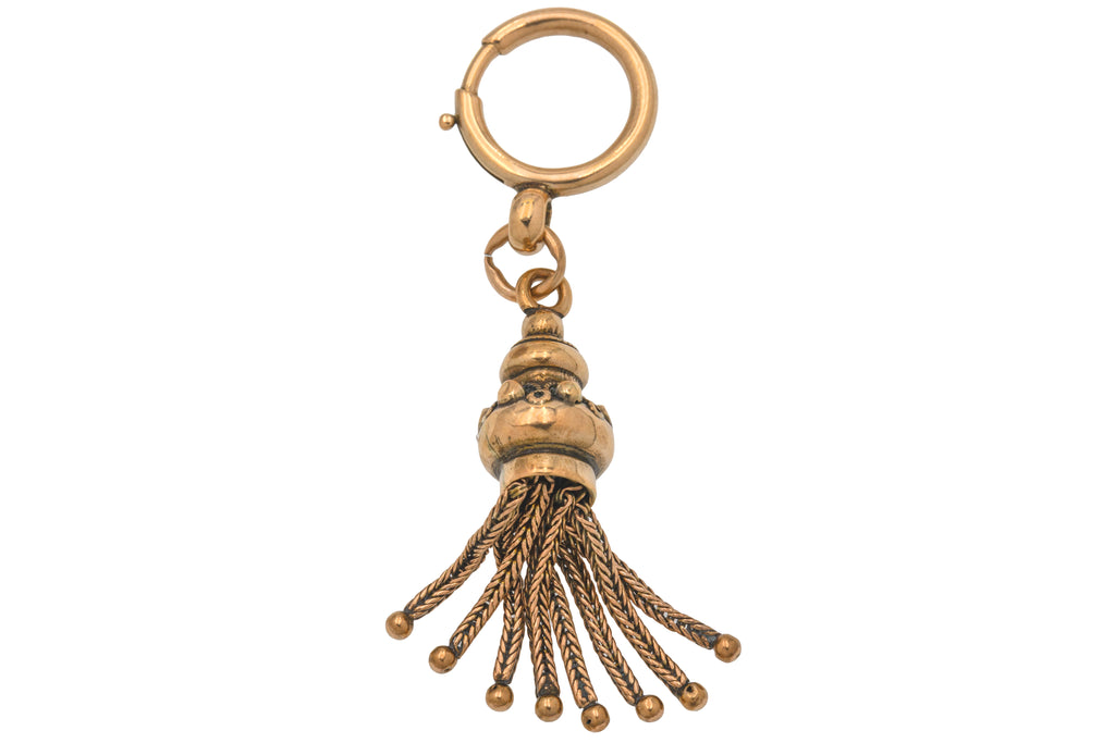 Antique 9ct Gold Tassel Pendant with Bolt Ring
