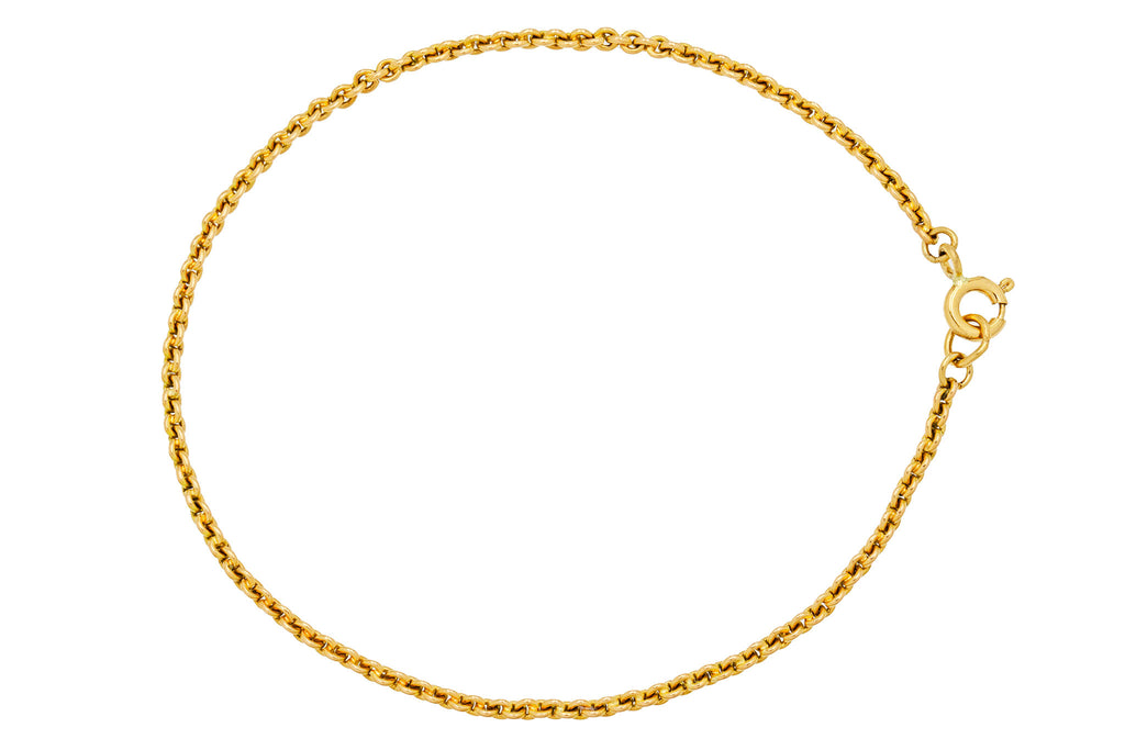 Antique Solid 18ct Gold Belcher Chain Bracelet, 2.7g