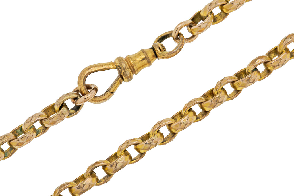 23" Victorian 9ct Gold Cased Faceted Belcher Chain, 19.8g