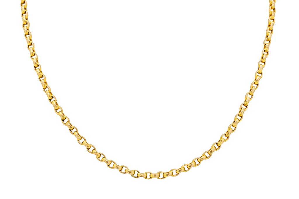 32" Antique 9ct Gold Cased Faceted Longuard Belcher Chain