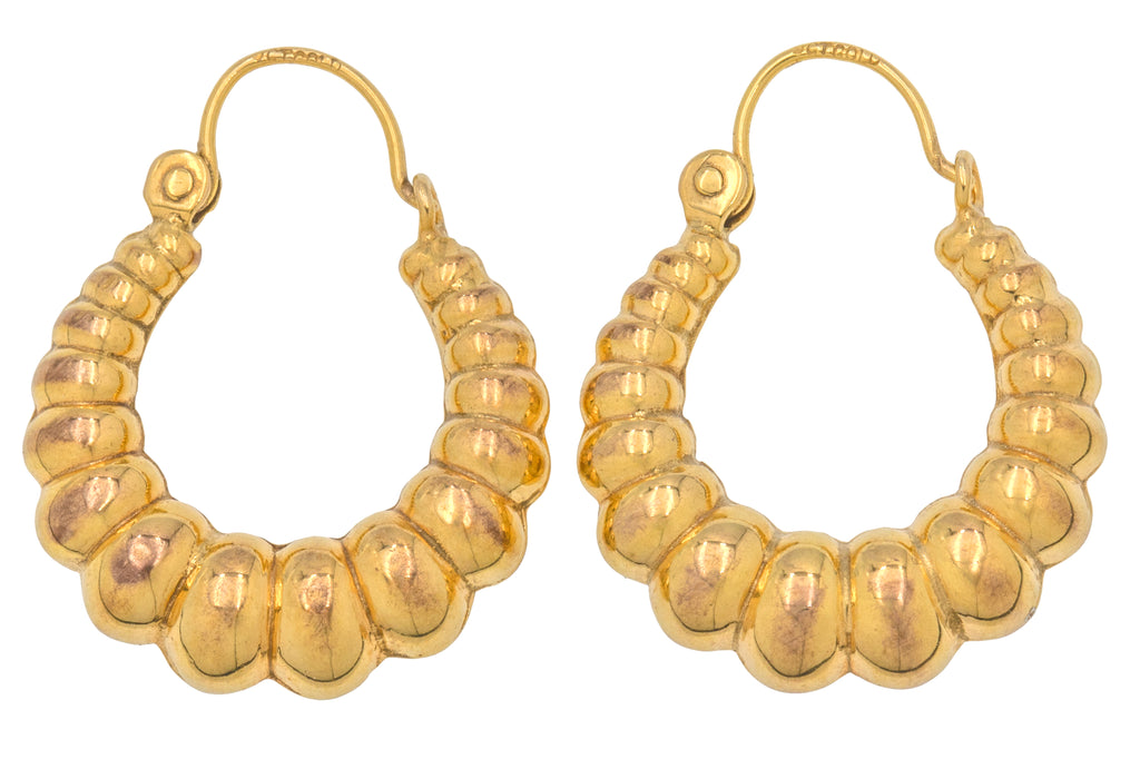 9ct Gold Croissant Hoop Earrings