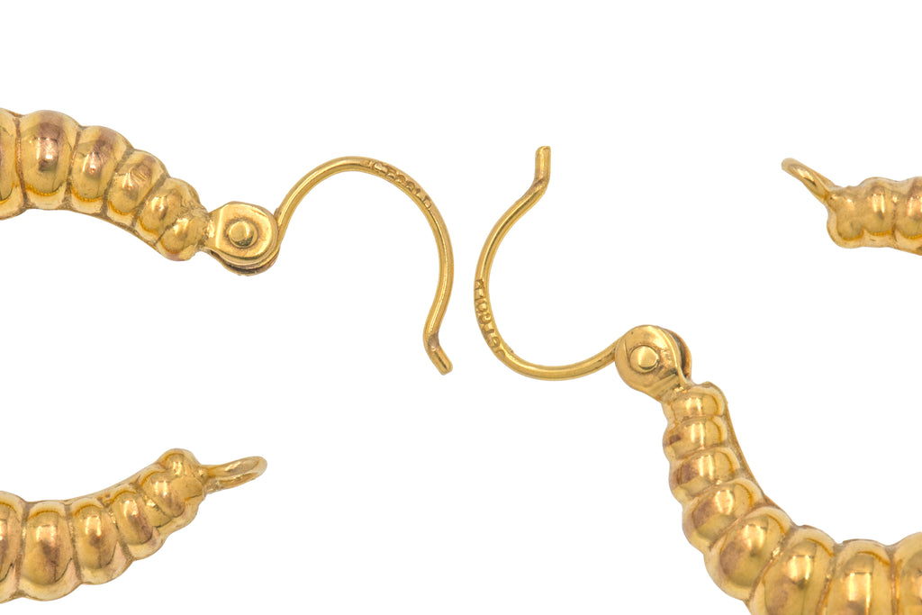 9ct Gold Croissant Hoop Earrings
