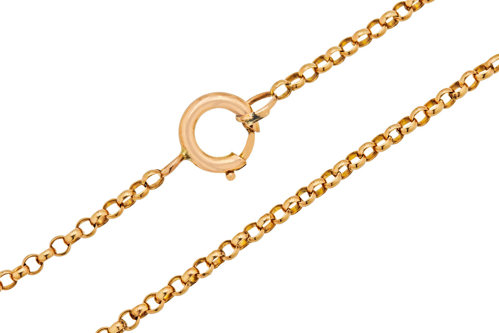 20" Antique 9ct Gold Pendant Chain, 3.4g