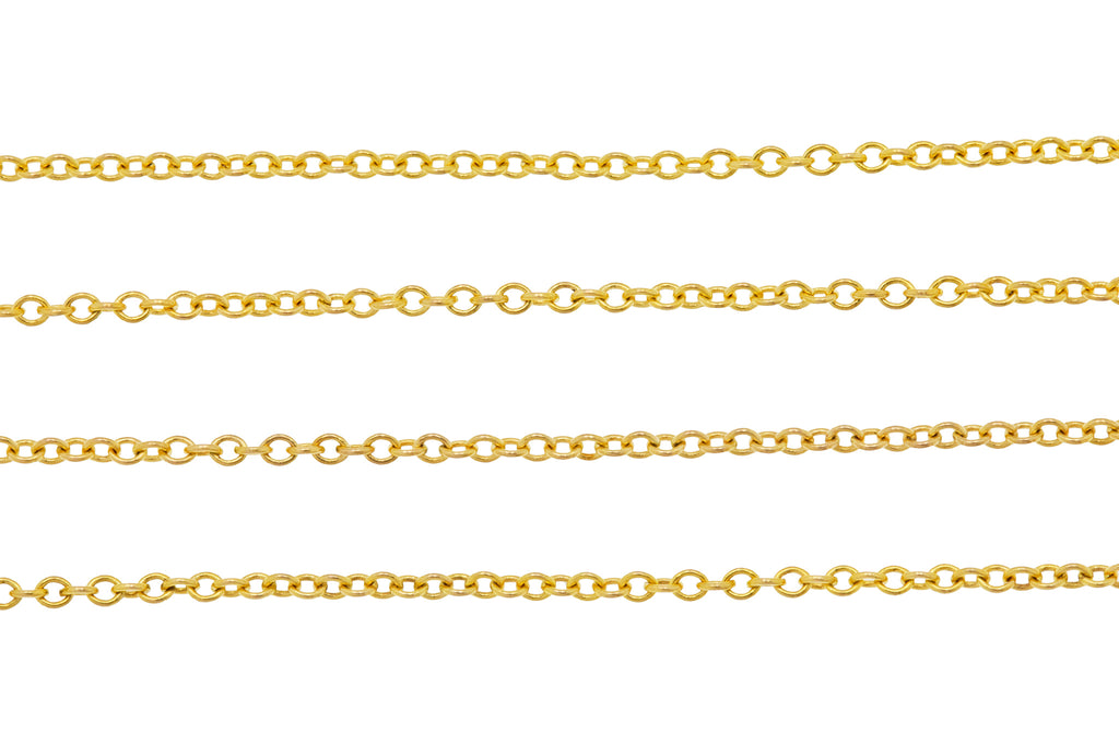 16" Antique 9ct Gold Skinny Pendant Chain