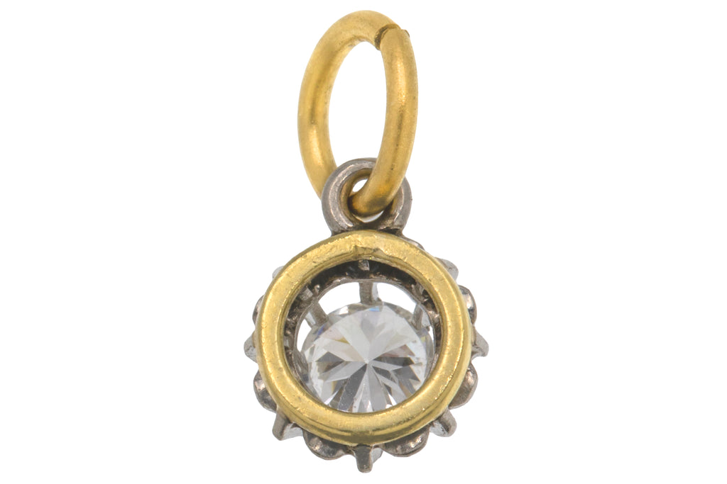 Art Deco Old-European Cut Diamond Charm 0.20ct, 18ct Gold & Platinum