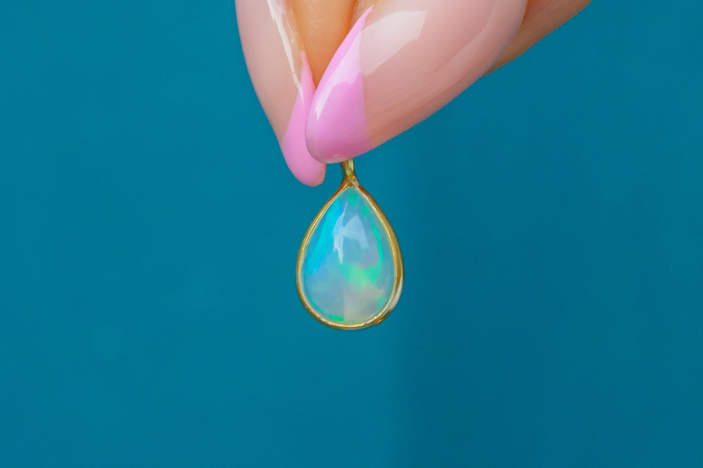 Crystal Opal Pear Shape Charm, 0.90ct