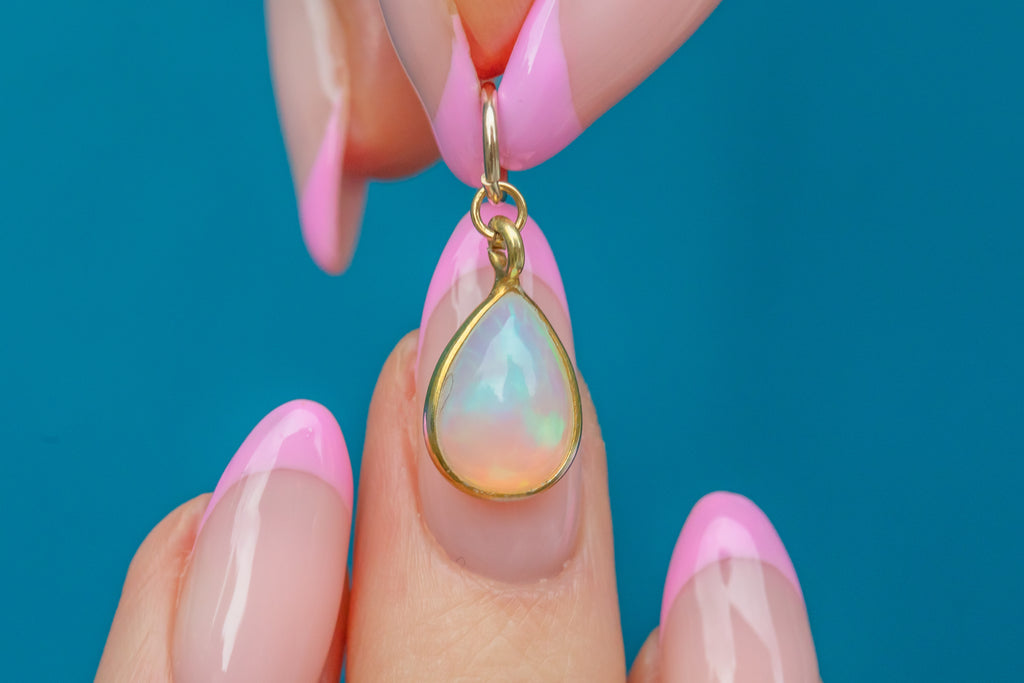Crystal Opal Pear Shape Charm, 0.90ct
