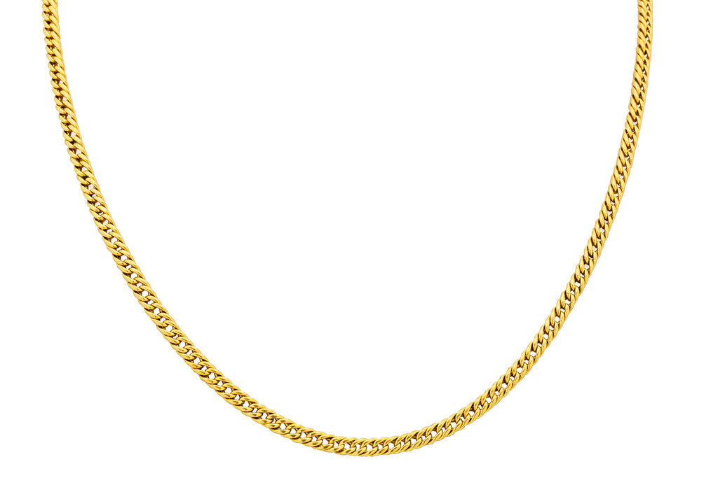 18" Antique 9ct Gold Curb Link Chain, with Dog-Clip (15.3g)