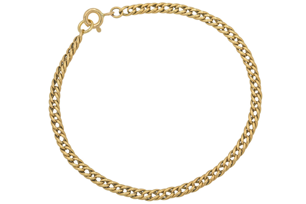 Antique 9ct Gold Curb Link Bracelet