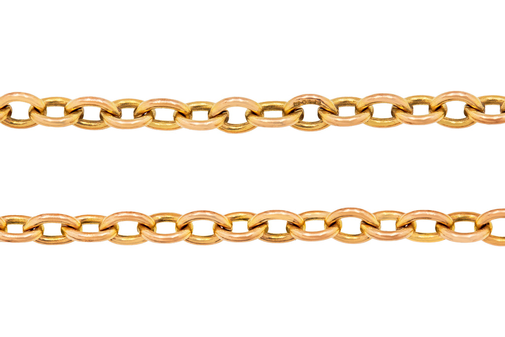 16" Antique 9ct Gold Belcher Chain, with Dog-Clip, 9.3g