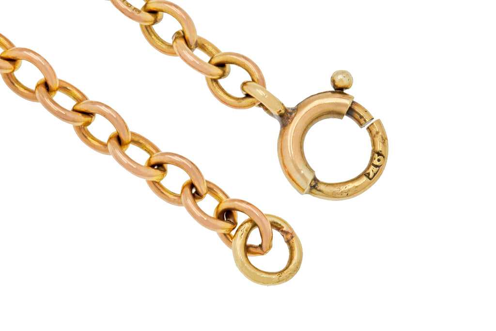 16" Antique 9ct Gold Belcher Chain, 8g