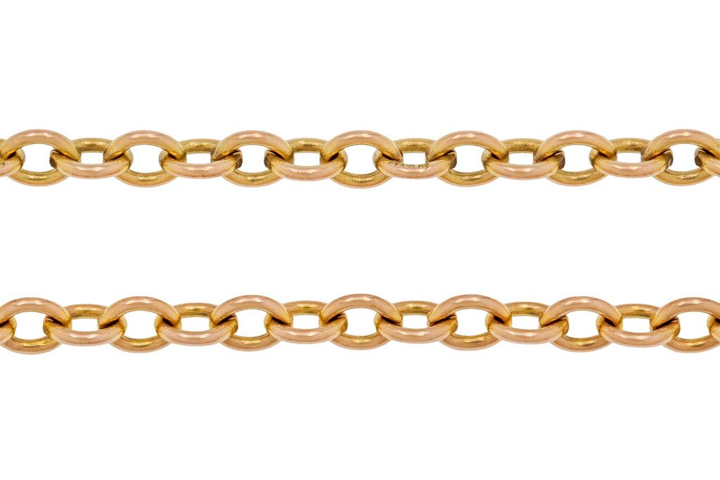 16" Antique 9ct Gold Belcher Chain, 8g