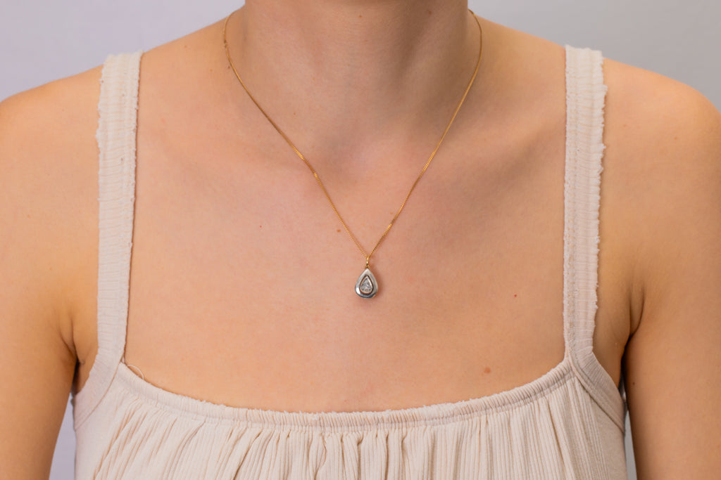 Georgian Pear Shaped Rose-Cut Diamond Pendant, 0.25ct