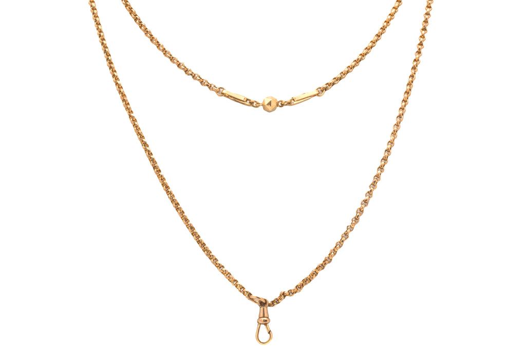 54" Victorian Gold Cased Fancy Longuard Chain