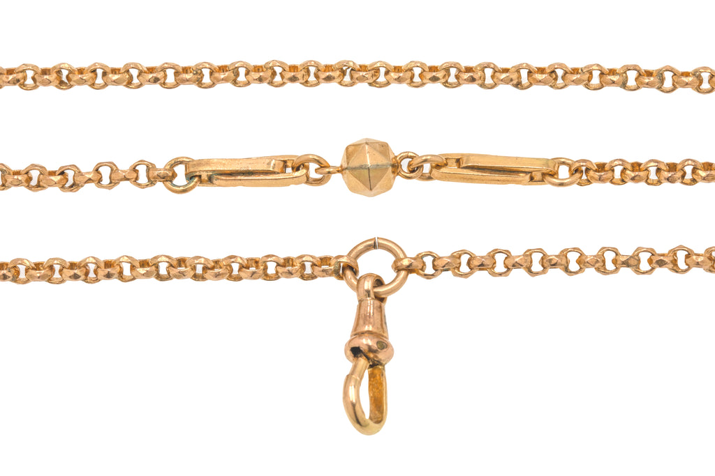 54" Victorian Gold Cased Fancy Longuard Chain