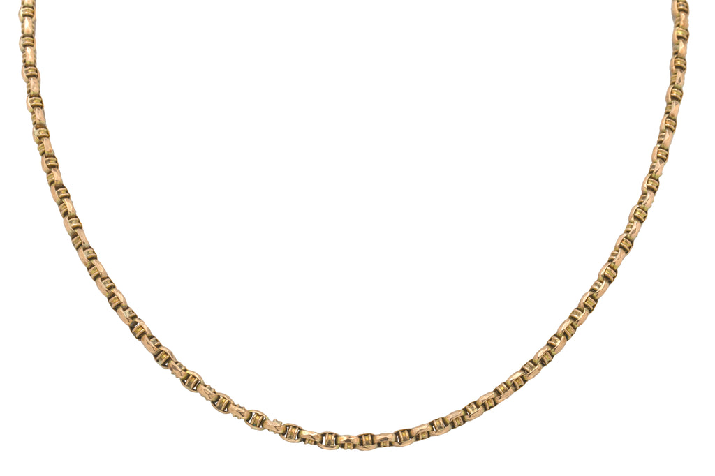 16" Antique 9ct Gold Chain, with Dog Clip, 9.5g