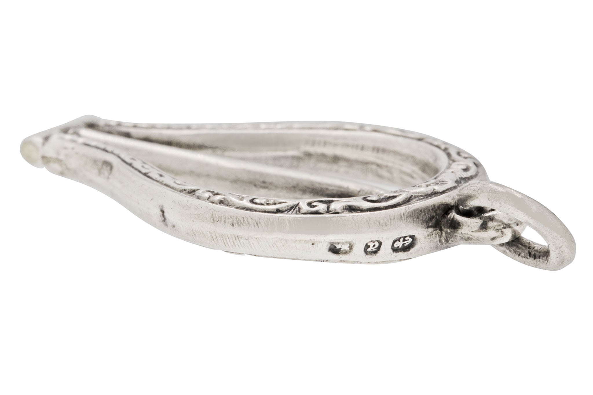 Antique Silver Engraved Button Hook Pendant – Lillicoco