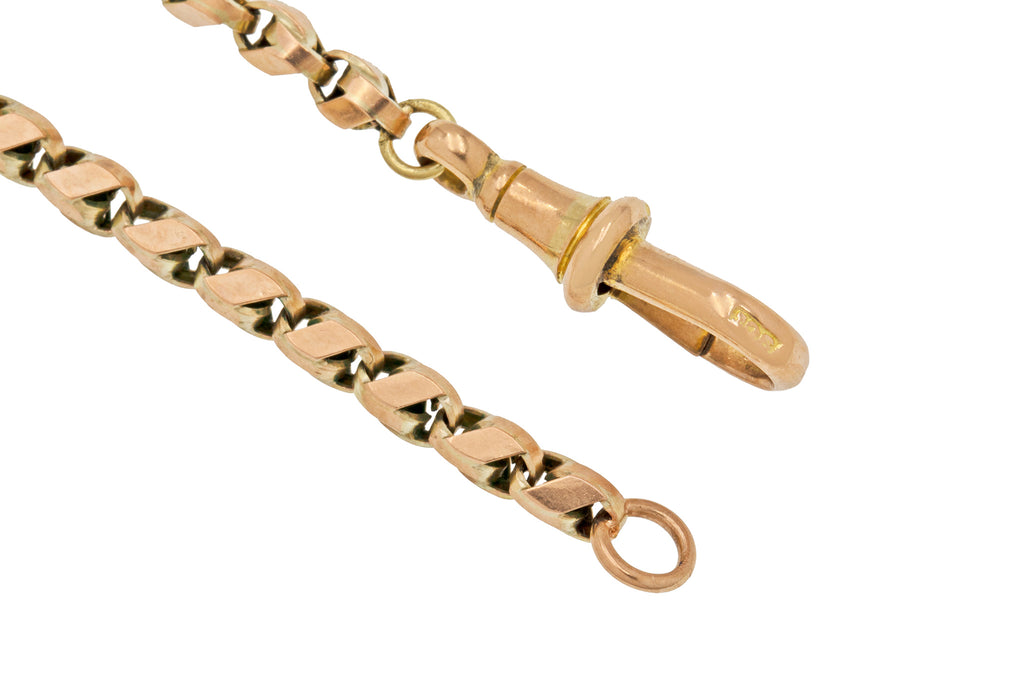 21.5" Antique 9ct Gold Tulip Chain, with Dog Clip (12g)