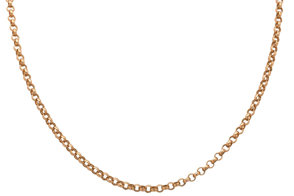 18" Antique 9ct Gold Belcher Chain, with Dog Clip (11.1g)