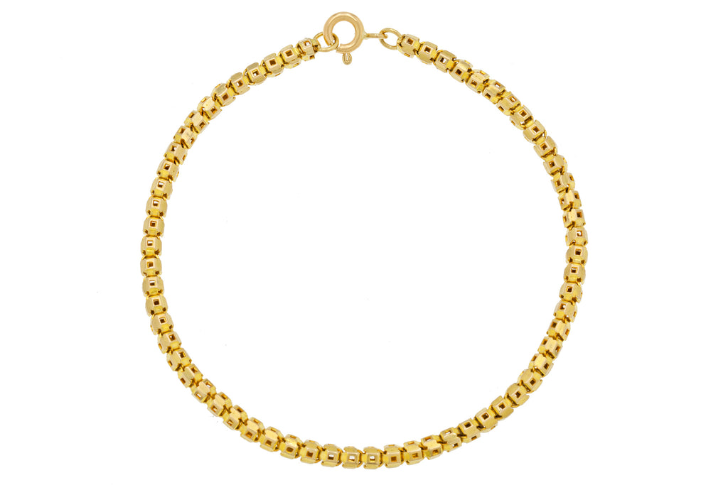 Antique 9ct Gold Pierced Chain Bracelet, 5g