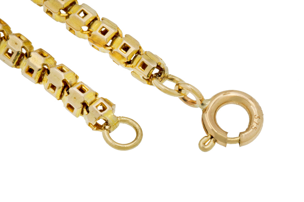 Antique 9ct Gold Pierced Chain Bracelet, 5g