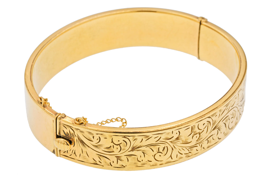 Engraved 9ct Rolled Gold Bangle